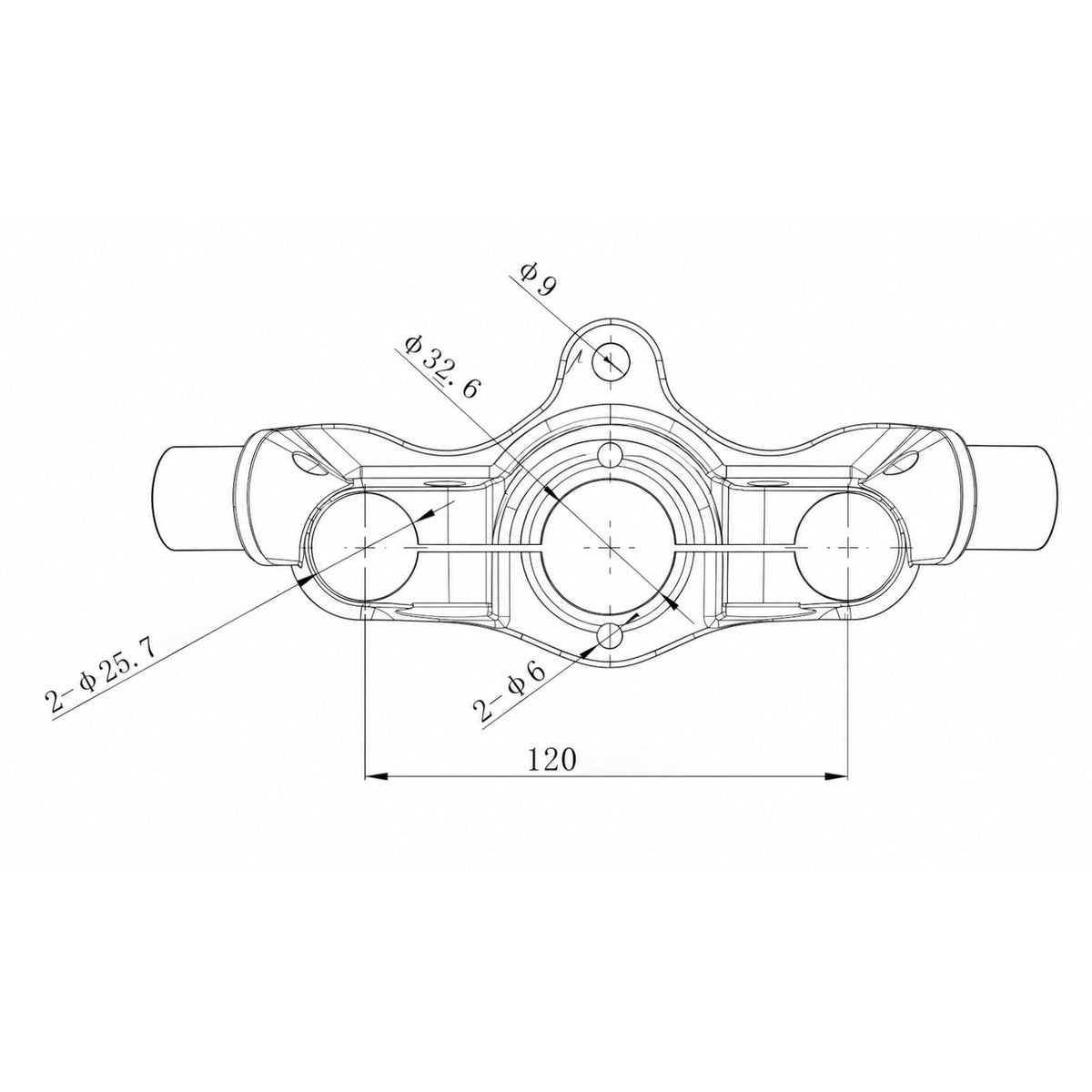 RAISED UPPER TRIPLE CLAMP KIT-CHROME