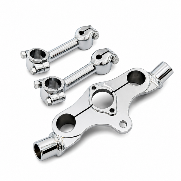 RAISED UPPER TRIPLE CLAMP KIT-CHROME