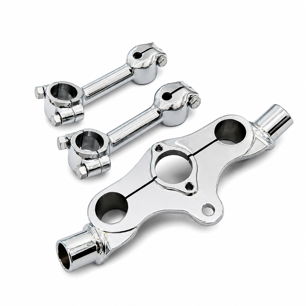 RAISED UPPER TRIPLE CLAMP KIT-CHROME
